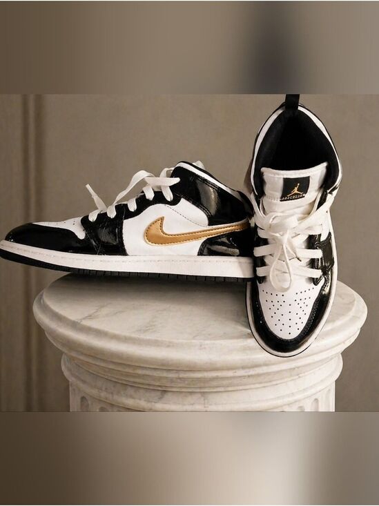 Jordan Other - Jordan Kids Low Top Sneakers Black White Gold